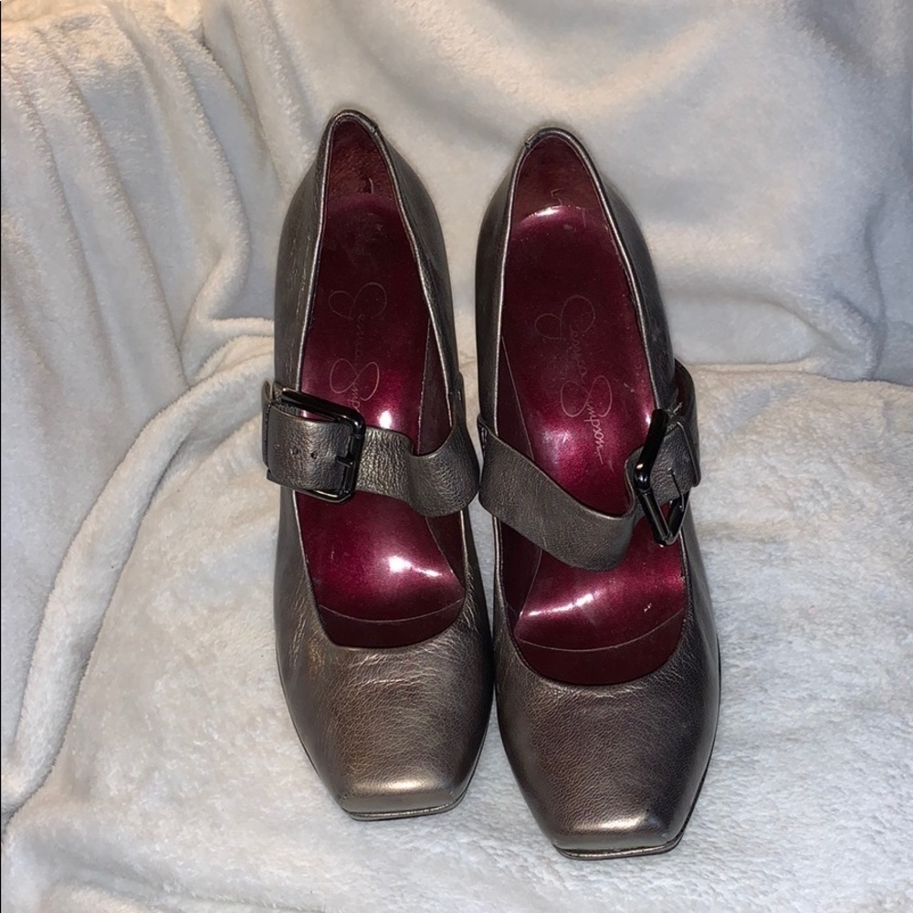 Jessica Simpson Signature Heels- Metallic MaryJane